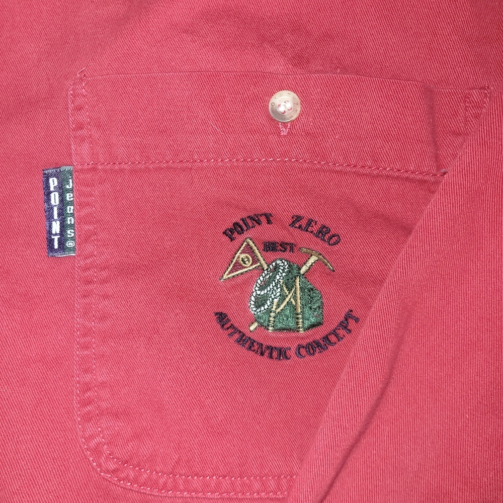 Vintage 90's Point Zero Men's Red Button-Up Casual Cotton Shirt M - Picture 7 of 8